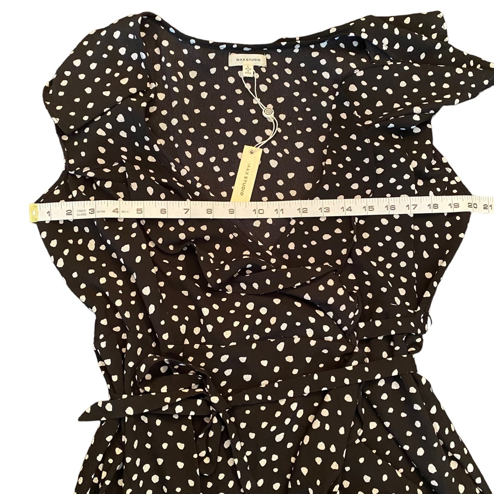 NWT Max Studio black and white wrap dress womens large - Picture 5 of 9